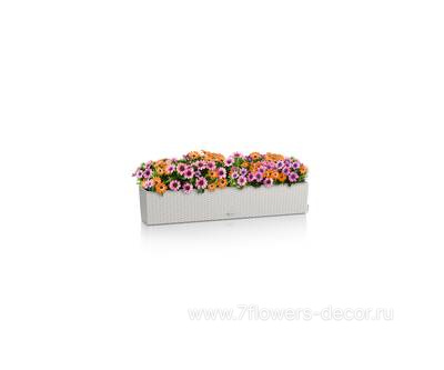 Кашпо Lechuza Balconera Cottage 100 Complete light grey (пластик), 100x19xH19 см - фото 2