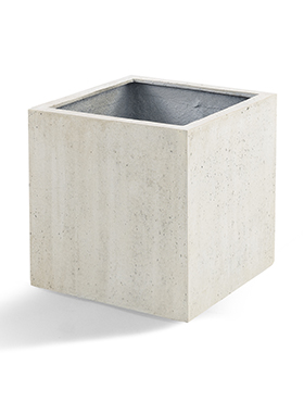 Кашпо D-lite Cube L antique white-concrete, 50x50xH50см
