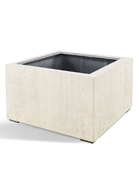 Кашпо D-lite Low cube S antique white-concrete, 60x60xH40см