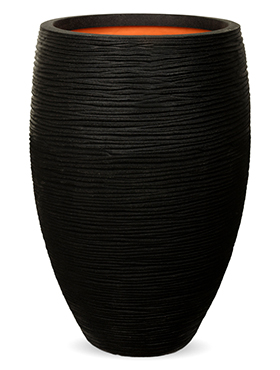 Ваза Capi Tutch Rib NL Vase Vase elegant deluxe black, D39xH60см