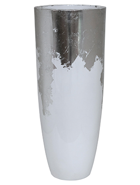 Кашпо Luxe Lite Glossy Partner white-silver, D36хH91см