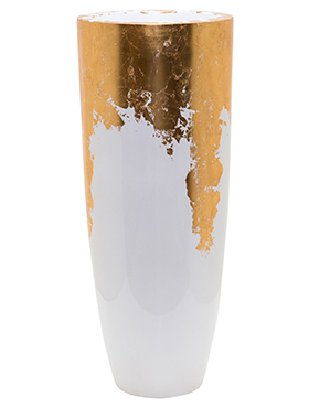 Кашпо Luxe Lite Glossy Partner white-gold, D36хH91см