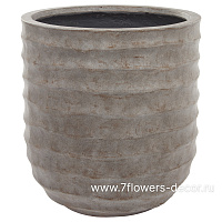 Кашпо Nobilis Marco "Horizontal waves fossil wood Jar" (файкостоун), D40хH44 см - фото 1