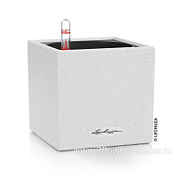 Кашпо Lechuza "Canto Stone Complete quarz white" (пластик), 30x30xH31 см - фото 1