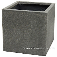 Кашпо Nobilis Marco "Plain rough grey Cube" (файкостоун), 30х30хH30 см - фото 1