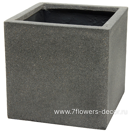 Кашпо Nobilis Marco Plain rough grey Cube (файкостоун), 30х30хH30 см - фото 1