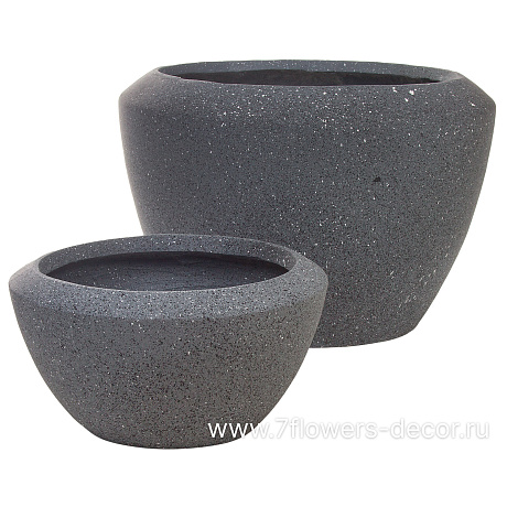 Кашпо Nobilis Marco Granite graphite Round (файберглас), D38хH20 см - фото 6