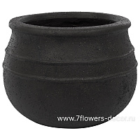 Кашпо Nobilis Marco "Duo rattan lines Jaze" (файкостоун), D32xH24 см - фото 1