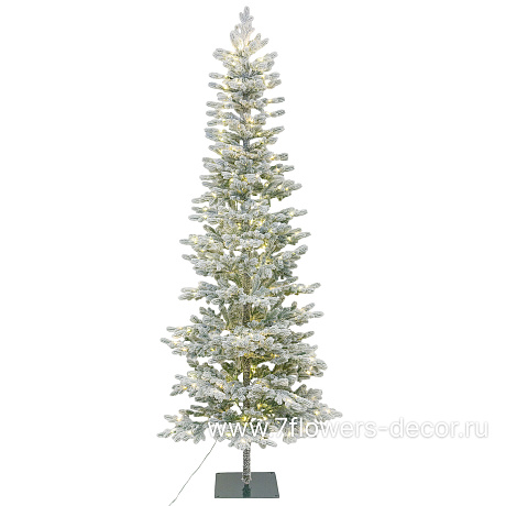 Ель искусственная заснеженная с лампочками Тикко (ПЭ), D90xH220 см - фото 3