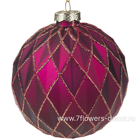 Елочная игрушка Шар (стекло), D10 см - фото 1