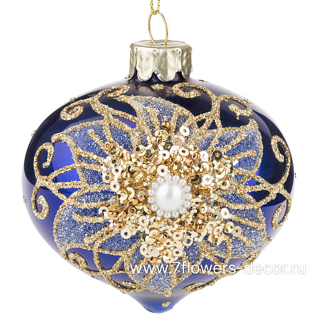 Елочная игрушка Луковка (стекло), D8 см - фото 1