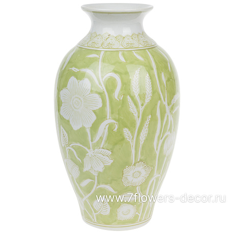 Ваза Шинуазри Весенний зеленый (керамика), D18xH23 см - фото 1