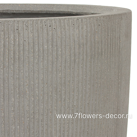 Кашпо Nobilis Marco Vertical stripes rough cement Vase (файкостоун), D51,5хH71 см - фото 2