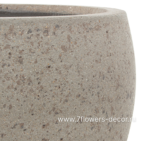 Кашпо Nobilis Marco Plain grey stone Round (файкостоун), D42хH28 см - фото 2