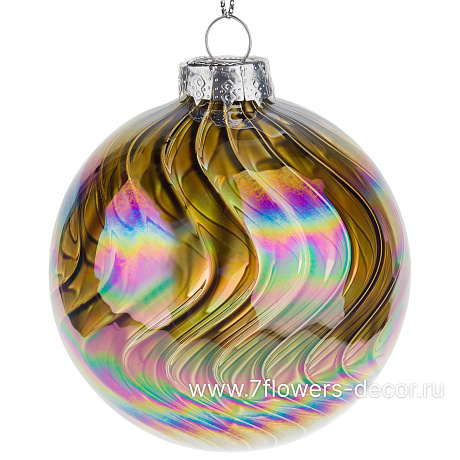 Елочная игрушка Шар (стекло), D8 см - фото 1