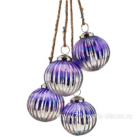 Елочная игрушка "Шар в связке" (стекло), D8 см, набор (4 шт) - фото 1
