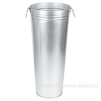 Вазон (металл), D21xH49 см, 11 л, оцинкованный, с ручками - фото 1