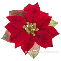Цветок искусственный "Пуансеттия" (ткань), D20 см - фото 1