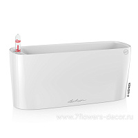 Кашпо Lechuza "Delta Complete white high gloss" (пластик), 30x11xH13 см - фото 1