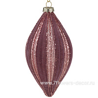 Елочная игрушка "Олива" (стекло), D8xH14,5 см - фото 1