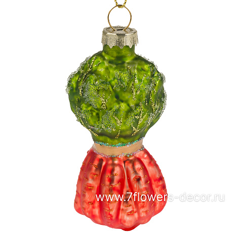 Елочная игрушка Морковка (стекло), 4xH9 см - фото 1
