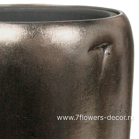 Кашпо полистоун Nobilis Marco Pa-silverbrown Vase, D31хH65 см с тех.горшком - фото 2
