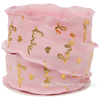 Лента декоративная "Love", 40 ммx10 ярд - фото 1