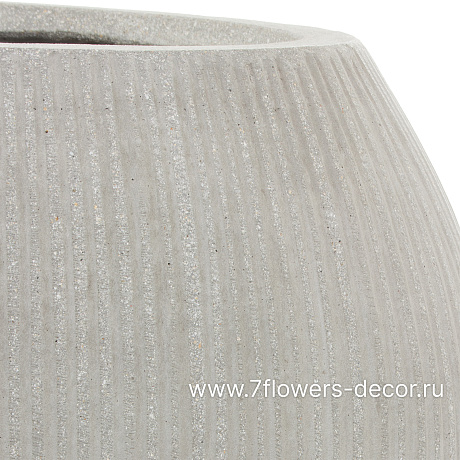 Кашпо Nobilis Marco Vertical stripes rough cement Oval (файкостоун), 72х36,5хH34,5 см - фото 2