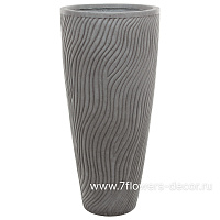 Кашпо Nobilis Marco "Sand Waves dark grey Vase" (файкостоун), D37хH80 см - фото 1