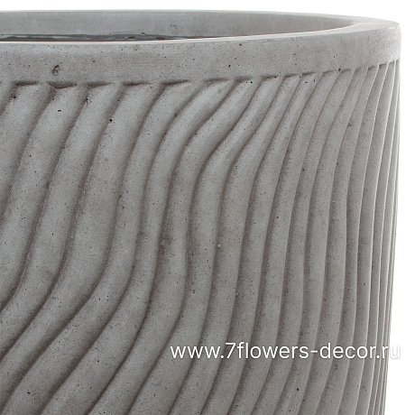 Кашпо Nobilis Marco Sand Waves dark grey Vase (файкостоун), D37хH80 см - фото 2