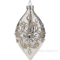 Елочная игрушка "Олива" (стекло), D8xH14 см - фото 1