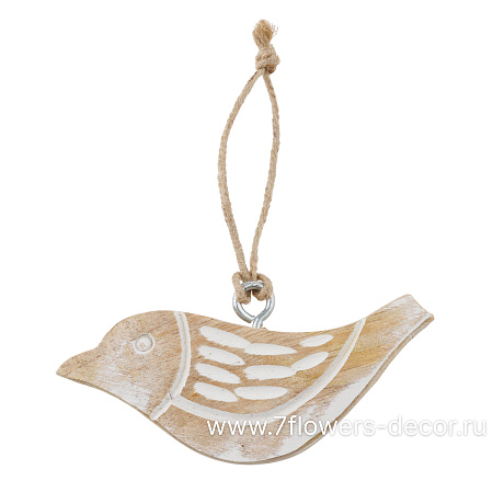 Елочная игрушка Птица (дерево), 8,5xH4 см - фото 1