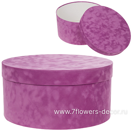 Коробка шляпная (бархат), D40xH20 см - фото 1