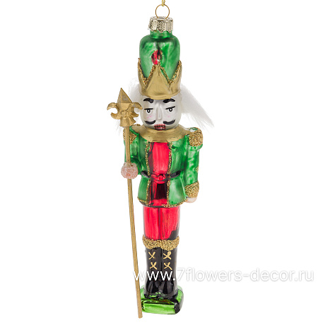 Елочная игрушка Щелкунчик (стекло), 16x4xH3 см - фото 2