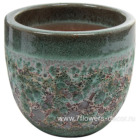 Кашпо Nobilis Marco Green Lava Jar (керамика), D28хH25 см - фото 1