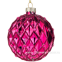 Елочная игрушка "Шар" (стекло), D8 см - фото 1
