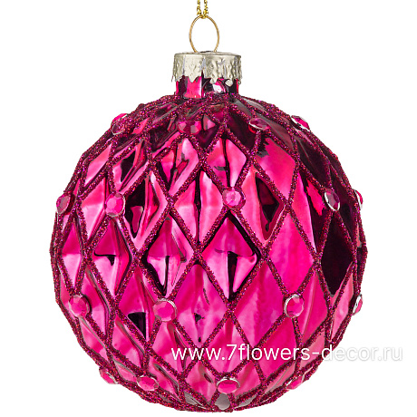 Елочная игрушка Шар (стекло), D8 см - фото 1