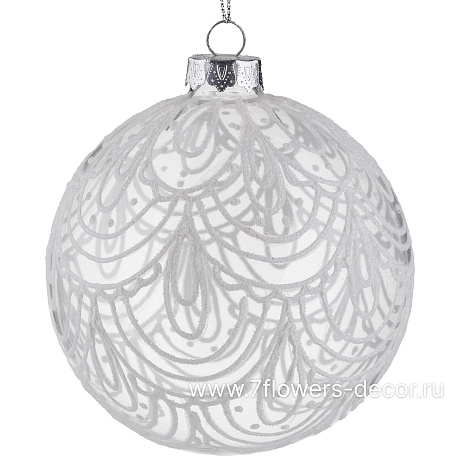 Елочная игрушка Шар (стекло), D10 см - фото 1