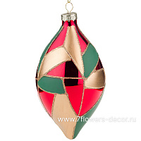 Елочная игрушка "Олива" (стекло), D8xH15 см - фото 1