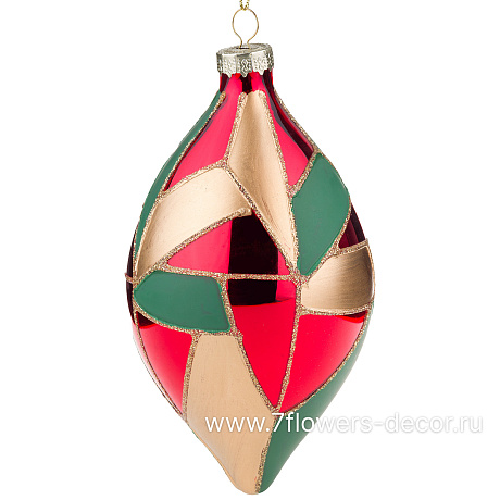 Елочная игрушка Олива (стекло), D8xH15 см - фото 1
