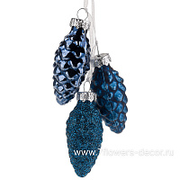 Елочная игрушка "Шишка в связке" (стекло), D2,5xH5 см - фото 1