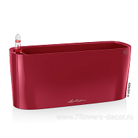 Кашпо Lechuza "Delta Complete scarlet red high gloss" (пластик), 30x11xH13 см - фото 1