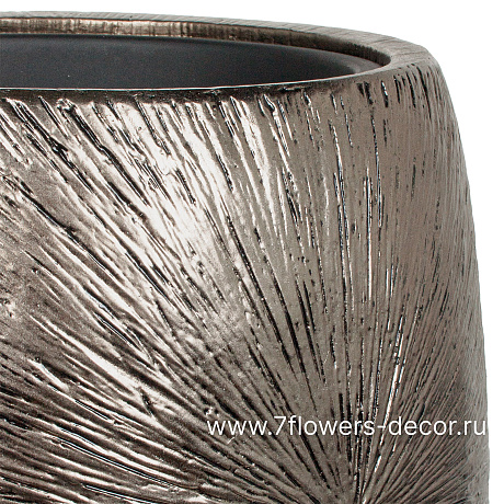 Кашпо полистоун Nobilis Marco Pa-silverbrown Sunrays Vase, D50хH107 см с тех.горшком - фото 2