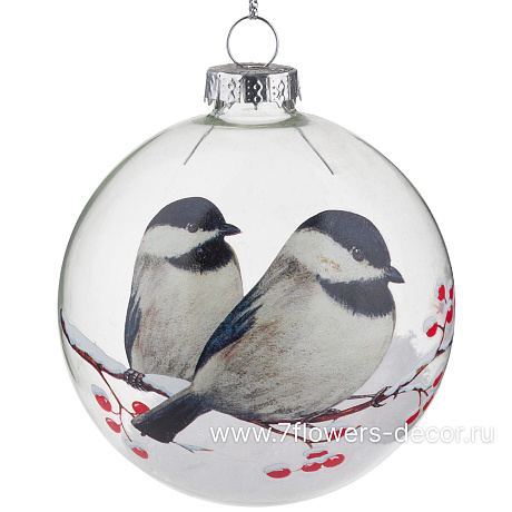 Елочная игрушка Шар (стекло), D8 см - фото 1