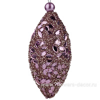 Елочная игрушка "Олива" (бисер, пайетки), 8xH13 см - фото 1