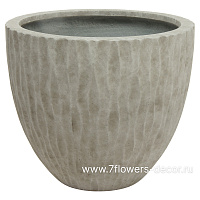 Кашпо Nobilis Marco "Waves Ash-grey Round" (файкостоун), D42xH36 см - фото 1