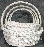 Корзина плетеная (ива), 51x42xH15/49 см - 34x23xH11/34 см, набор (4 шт)