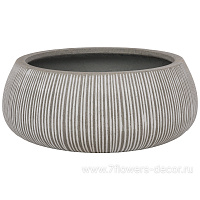 Кашпо Nobilis Marco "Vertical stripes white glazed Jaze" (файкостоун), D53xH21 см - фото 1