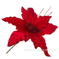 Цветок искусственный "Пуансеттия" (ткань), 31х31 см - фото 1