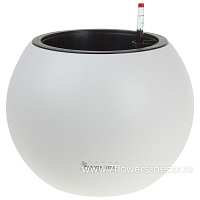 Кашпо PLANTA VITA "Ball Matt white" с автополивом (пластик), D34xH26 см - фото 1